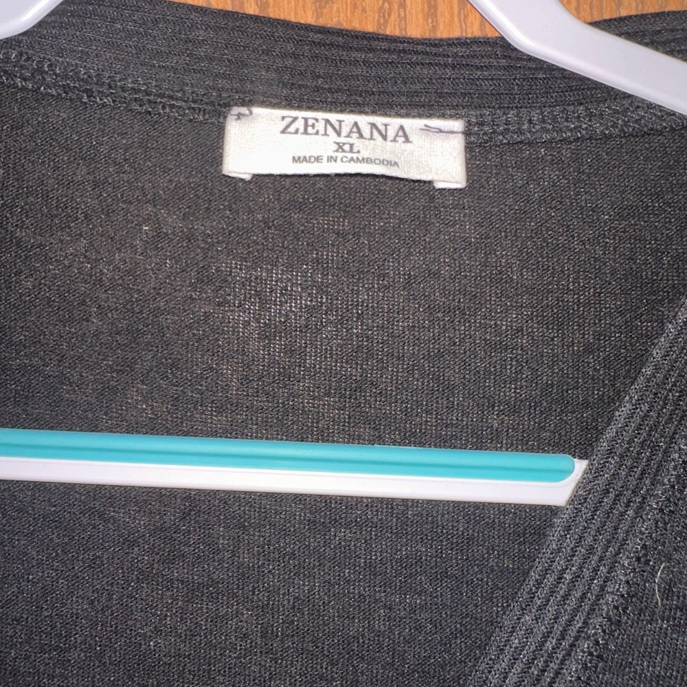 Zenana 3/4 sleeve snap front cardigan-,Black- XL - NWOT - Picture 2 of 2